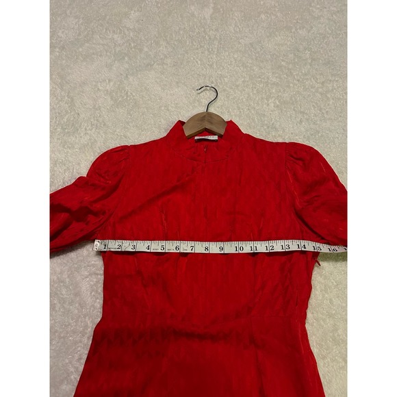 NWOT SANDRO Raya Satin Jacquard Midi Dress Size 34 - Picture 9 of 11